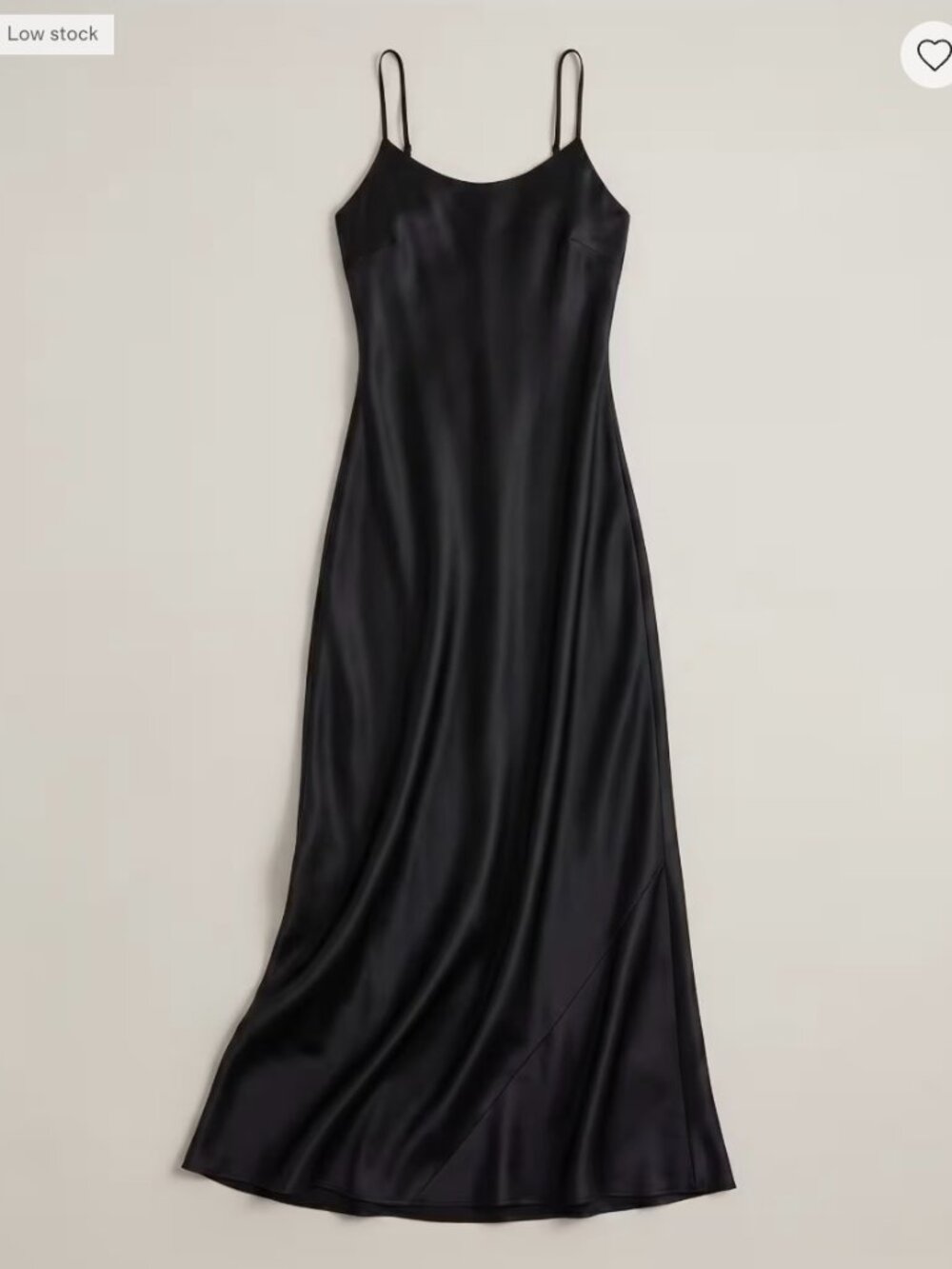 Quince Black 100% Washable Silk Maxi Slip Dress Size L